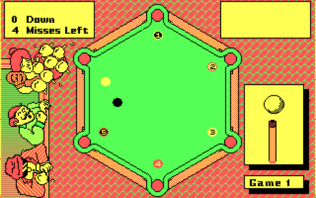 Pub Pool IBM PC/Compatibles Screenshot: Taking a shot...