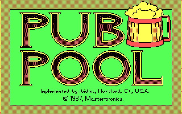 Pub Pool IBM PC/Compatibles Screenshot: Title screen.