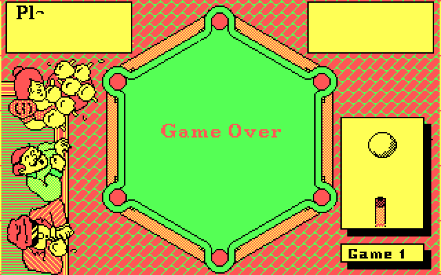 Pub Pool IBM PC/Compatibles Screenshot: Game over.