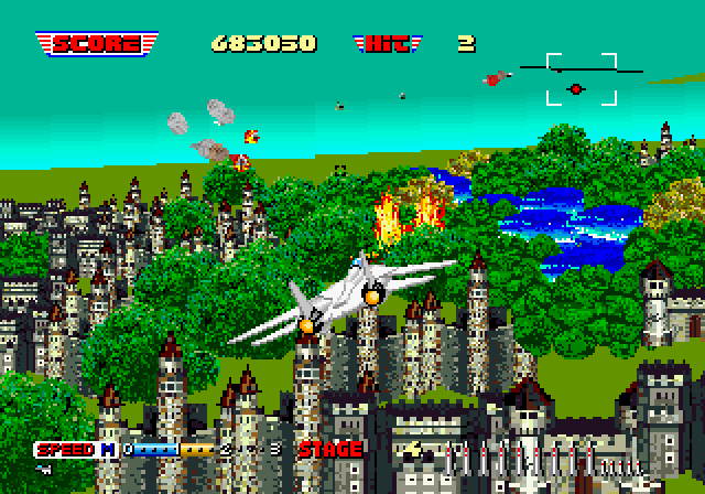 After Burner II Arcade Screenshot: The assault continues...
