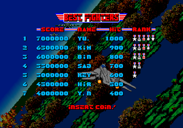 After Burner II Arcade Screenshot: High scores.