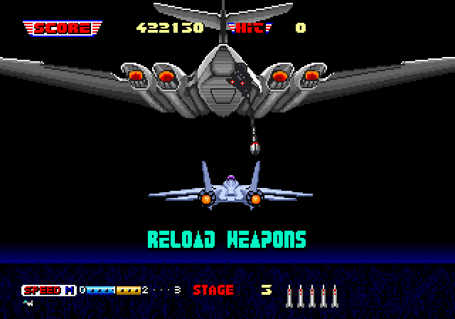 After Burner II Arcade Screenshot: Reloading weapons...