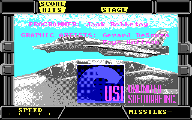 After Burner II IBM PC/Compatibles Screenshot: Game credits.