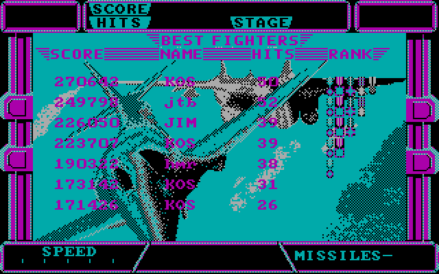 After Burner II IBM PC/Compatibles Screenshot: High scores.