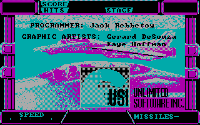 After Burner II IBM PC/Compatibles Screenshot: Game credits.