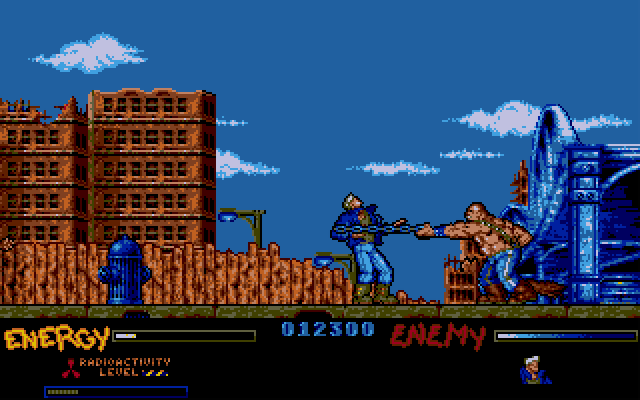 After the War Atari ST Screenshot: Ouch, I'm hit!