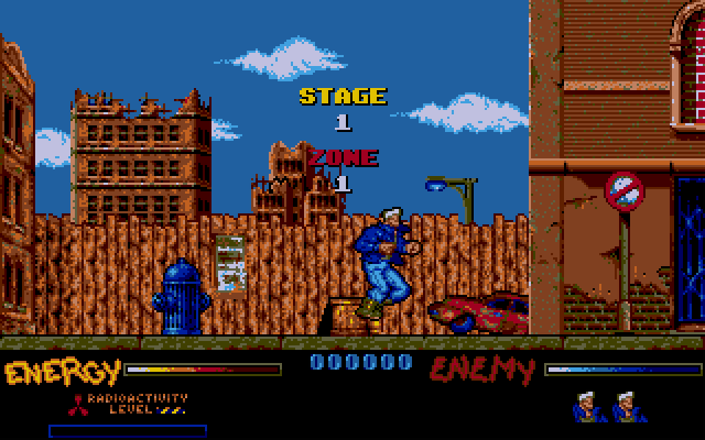 After the War Atari ST Screenshot: Stage 1, zone 1 start.