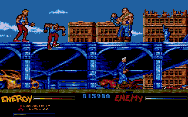 After the War Atari ST Screenshot: Enemies approach from above!