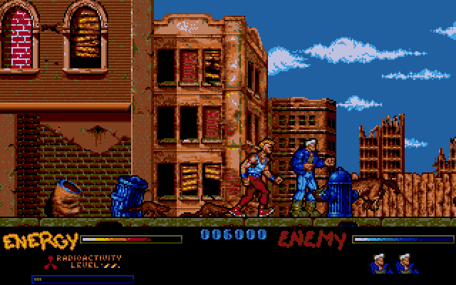 After the War Atari ST Screenshot: Watch out for that guy sneaking up behind you!