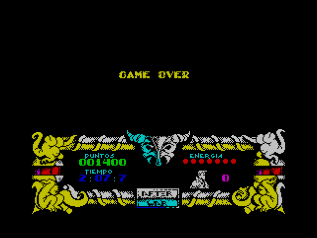 After the War ZX Spectrum Screenshot: Game over.