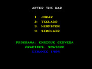 After the War for ZX Spectrum - The main menu.