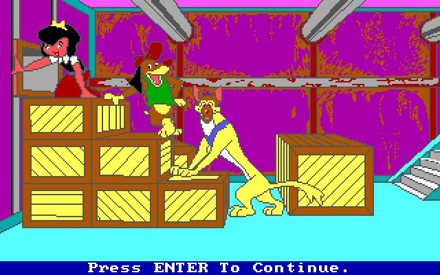 All Dogs Go to Heaven IBM PC/Compatibles Screenshot: Success! Time to escape...