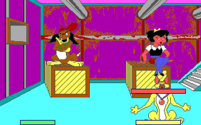 All Dogs Go to Heaven IBM PC/Compatibles Screenshot: Moving stuff around in this puzzle game...