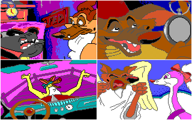 All Dogs Go to Heaven IBM PC/Compatibles Screenshot: Throughout the game images show how the next mini-game relates...