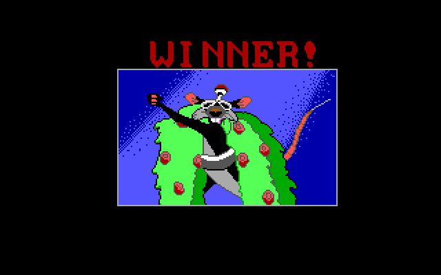 All Dogs Go to Heaven IBM PC/Compatibles Screenshot: And we have a winner!