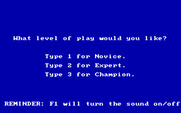 All Dogs Go to Heaven for IBM PC/Compatibles - What skill level would you like?