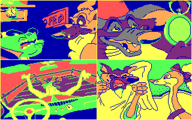 All Dogs Go to Heaven IBM PC/Compatibles Screenshot: Each picture has additional text to further the story...
