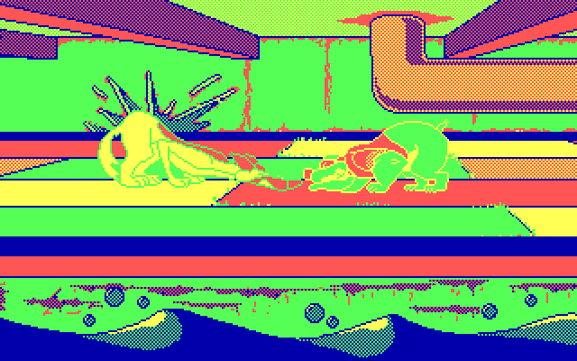 All Dogs Go to Heaven IBM PC/Compatibles Screenshot: Dog fight!