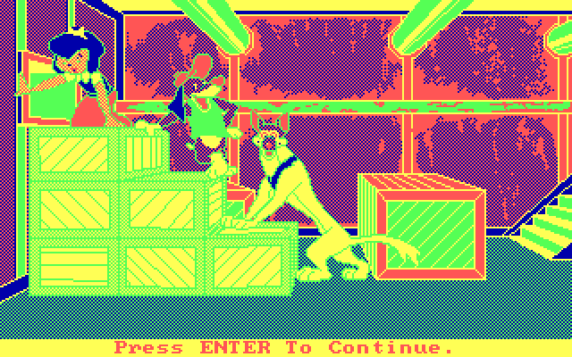 All Dogs Go to Heaven IBM PC/Compatibles Screenshot: Success! Time to escape this room...