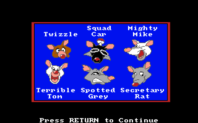All Dogs Go to Heaven Amiga Screenshot: Here's some of the characters...