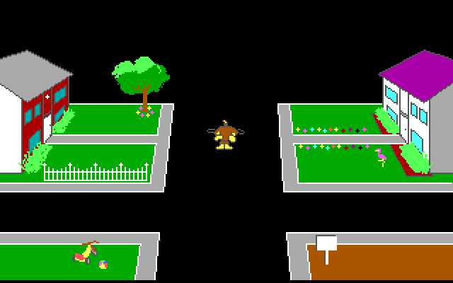 All Dogs Go to Heaven Amiga Screenshot: Starting the neighborhood maze...