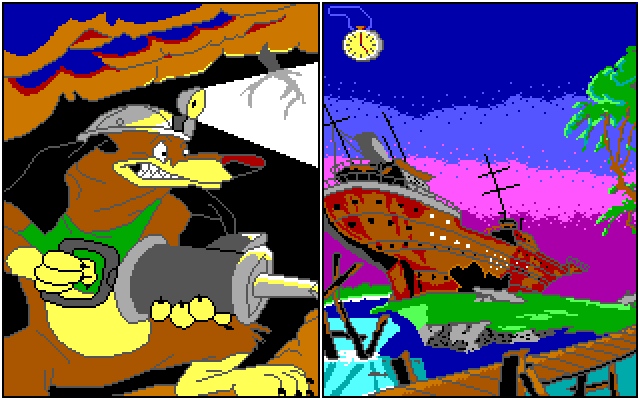 All Dogs Go to Heaven Amiga Screenshot: One of several slides showing the story so far...