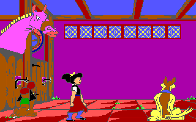 All Dogs Go to Heaven Amiga Screenshot: The barnyard sequence...