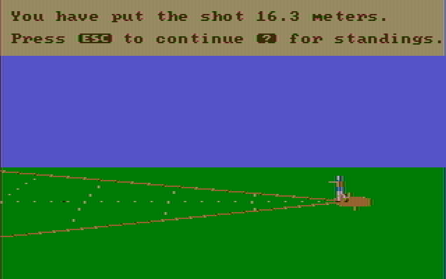Olympic Decathlon IBM PC/Compatibles Screenshot: Here's how I did...