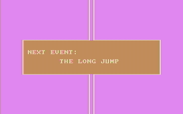 Olympic Decathlon IBM PC/Compatibles Screenshot: Long jump is next.