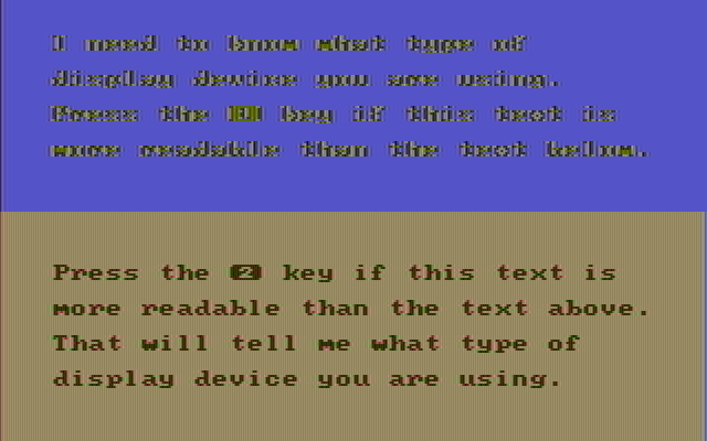 Olympic Decathlon IBM PC/Compatibles Screenshot: Monitor type selection screen.