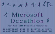 Olympic Decathlon for IBM PC/Compatibles - Title screen.