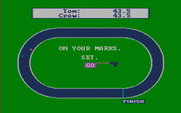 Olympic Decathlon for IBM PC/Compatibles - Race in progress.