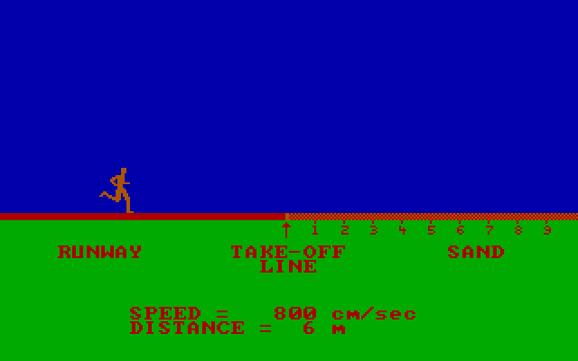 Olympic Decathlon IBM PC/Compatibles Screenshot: Running...