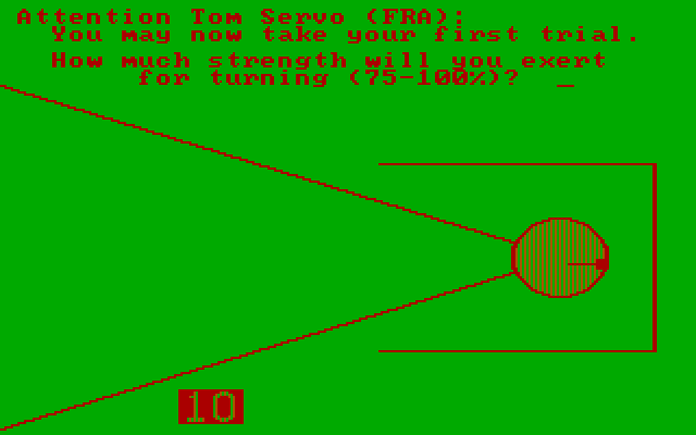 Olympic Decathlon IBM PC/Compatibles Screenshot: Time for the discus throw.