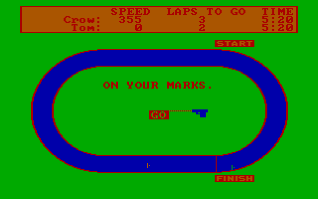 Olympic Decathlon IBM PC/Compatibles Screenshot: One last time around the track!