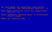 Olympic Decathlon for IBM PC/Compatibles - Setting up the athletes.