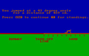 Olympic Decathlon for IBM PC/Compatibles - And here are my jump results.