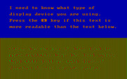 Olympic Decathlon for IBM PC/Compatibles - Monitor type selection screen.