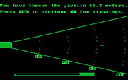 Olympic Decathlon for IBM PC/Compatibles - Here's the throw results.