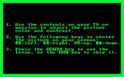 Olympic Decathlon for IBM PC/Compatibles - Monitor adjustment screen.