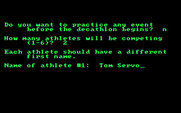 Olympic Decathlon for IBM PC/Compatibles - First, setup the athletes.
