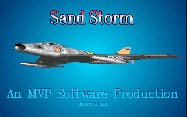 Sandstorm IBM PC/Compatibles Screenshot: Title screen.
