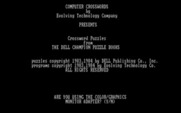 Computer Crosswords for IBM PC/Compatibles - Title screen.