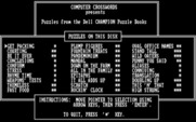 Computer Crosswords for IBM PC/Compatibles - The main menu.