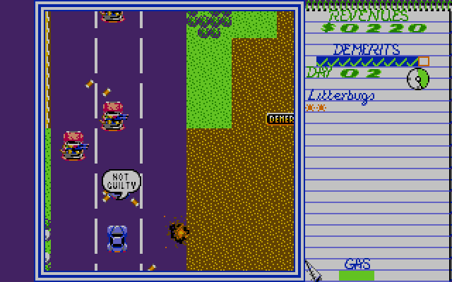 APB Atari ST Screenshot: Oops, this person isn't guilty!