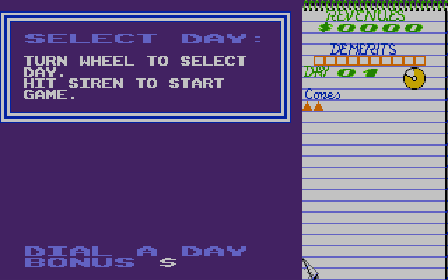 APB Atari ST Screenshot: Select a starting level.