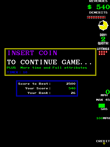 APB Arcade Screenshot: Continue?