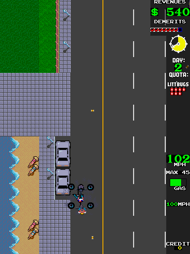 APB Arcade Screenshot: Crash! That will be a demerit...