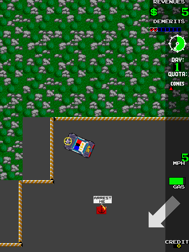 APB Arcade Screenshot: Don't crash into walls!