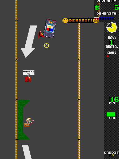 APB Arcade Screenshot: Starting out on the training course.